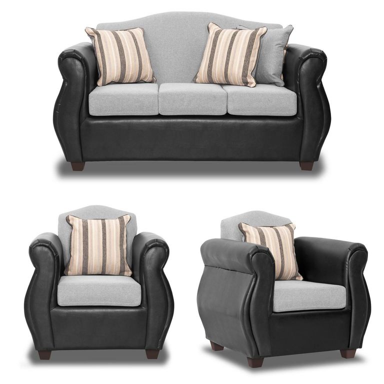 Set de Sofás Violeta 3 Cuerpos + 2 Sillones Tela