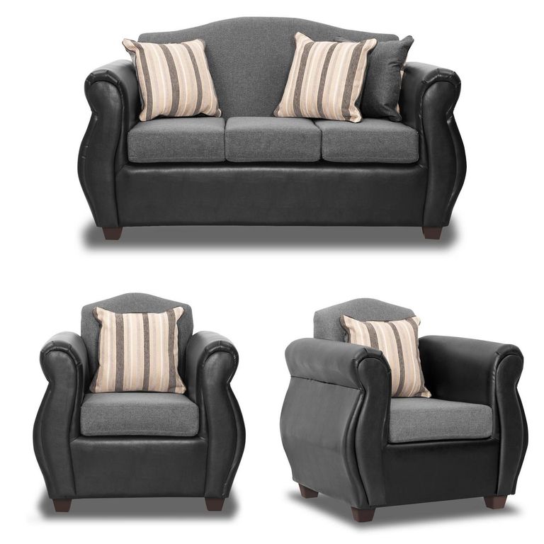 Set de Sofás Violeta 3 Cuerpos + 2 Sillones Tela