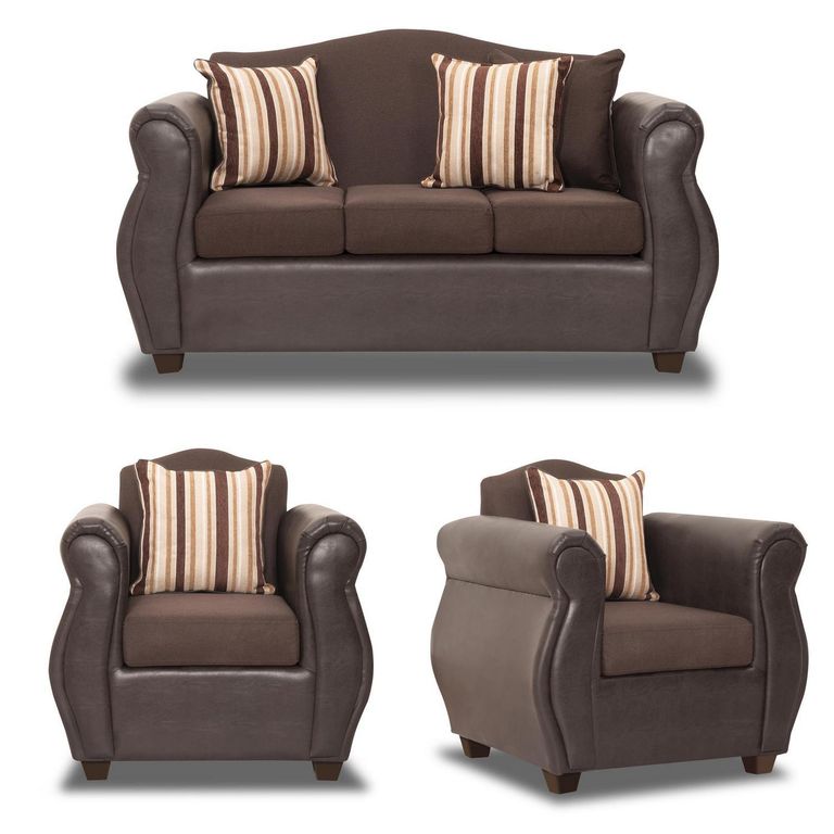Set de Sofás Violeta 3 Cuerpos + 2 Sillones Tela