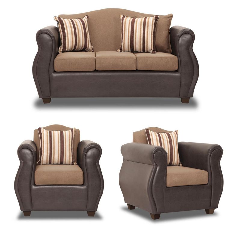 Set de Sofás Violeta 3 Cuerpos + 2 Sillones Tela