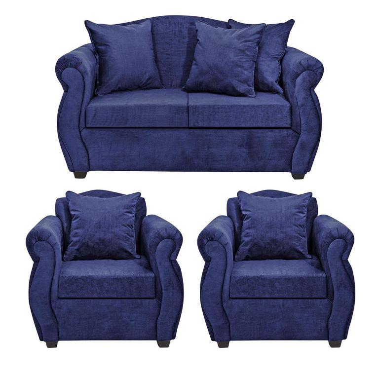 Living 4 cuerpos Violeta 150x93x83 cm Azul
