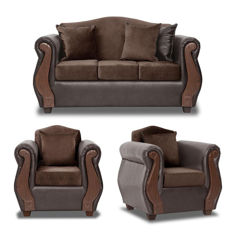 Set de Sofás New Bugambilia 3 Cuerpos + 2 Sillones Tela