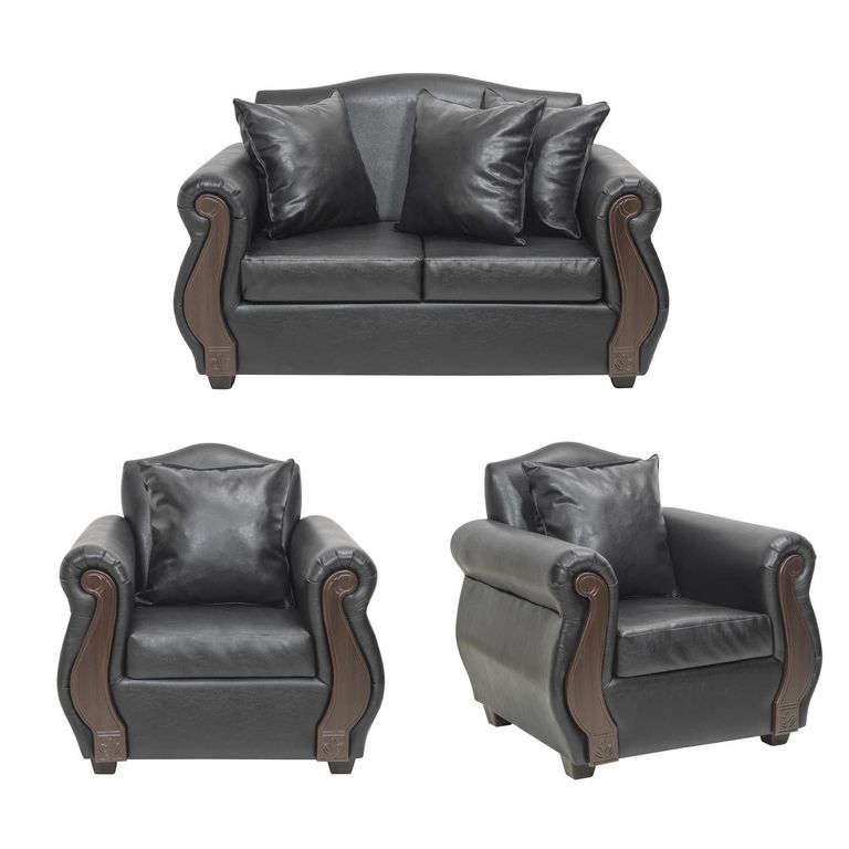 Living 4 cuerpos New Bugambilia 150x93x83 cm Negro