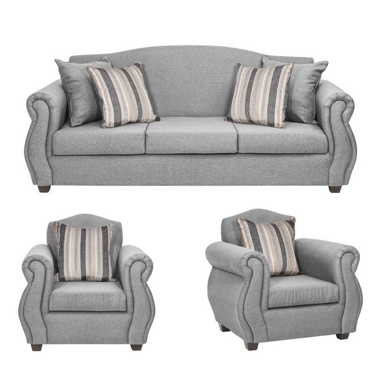 Set de Sofás Violeta 3 Cuerpos + 2 Sillones Tela