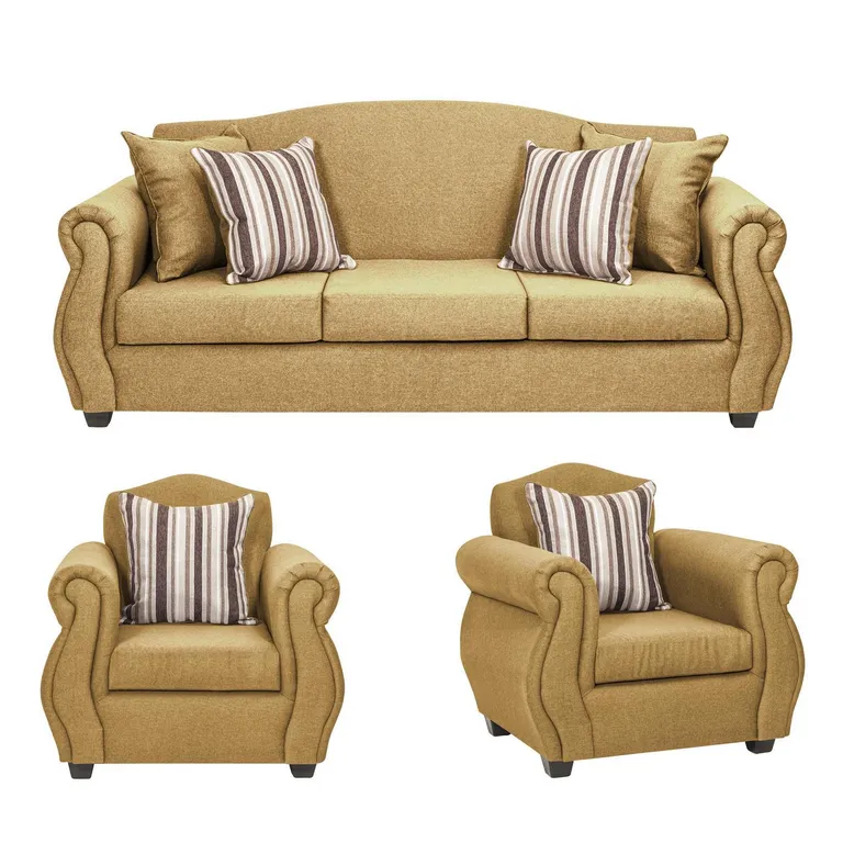 Set de Sofás Violeta 3 Cuerpos + 2 Sillones Tela