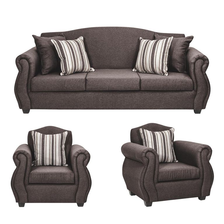 Set de Sofás Violeta 3 Cuerpos + 2 Sillones Tela