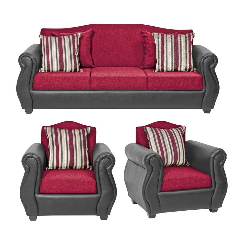 INTERMUEBLES Living 5 cuerpos Violeta 210x93x83 cm Rojo