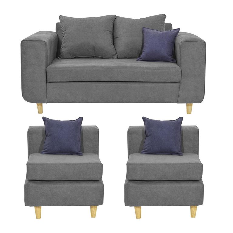 Set de Sofás Eagle 2 Cuerpos + 2 Sillones Tela
