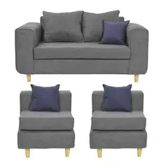 INNOVAMUEBLES - Living 2 cuerpos Eagle 165x81x89 cm Gris