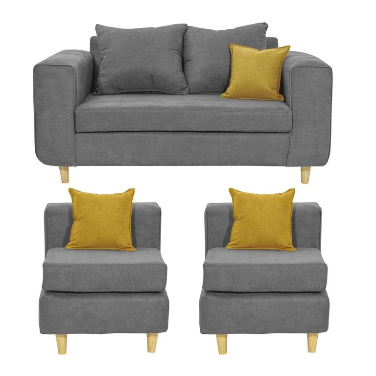 Living 2 cuerpos Eagle 165x81x89 cm Gris