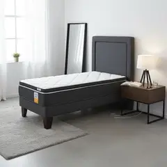 DRIMKIP - Cama Europea Funcional 1 Pl + Respaldo + Topper