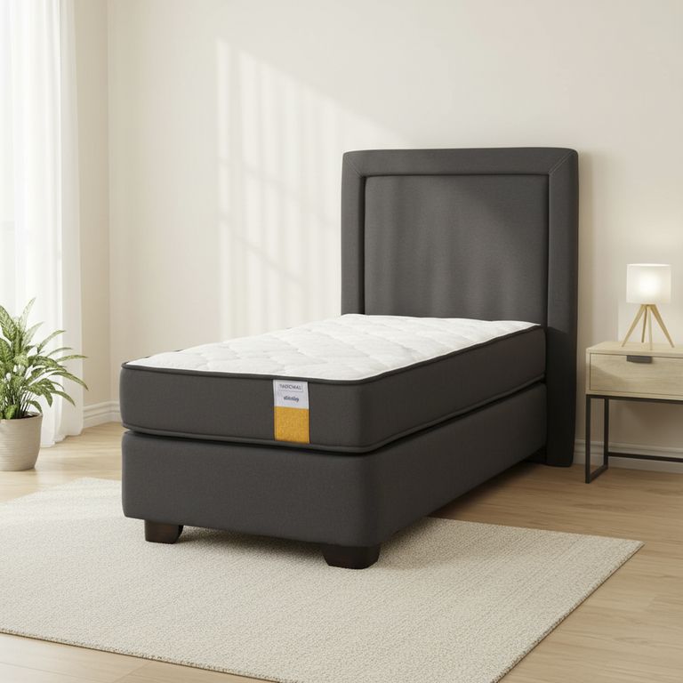 DRIMKIP Cama 1 plaza Americana Gris