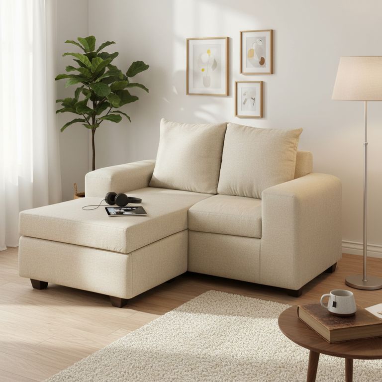Sofá Modular 3 cuerpos Kahlo 167x86x80 cm Beige