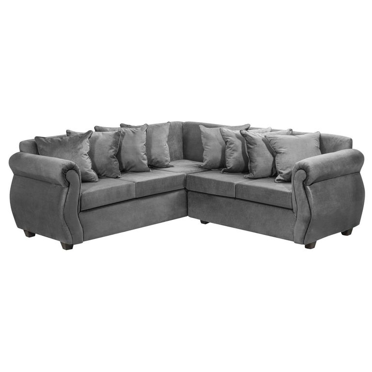 Sofá Seccional 5 Cuerpos Violeta 216X86X81 cm Felpa