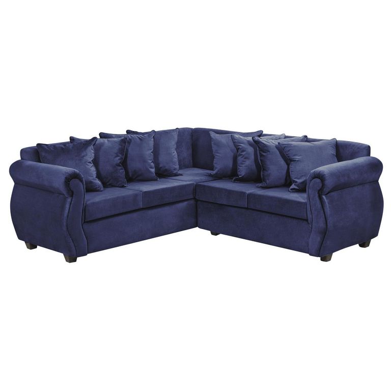 Sofá Seccional 5 Cuerpos Violeta 216X86X81 cm Felpa