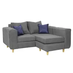 INTERMUEBLES - Sofá Seccional 3 cuerpos Eagle 165x81x89 cm Gris