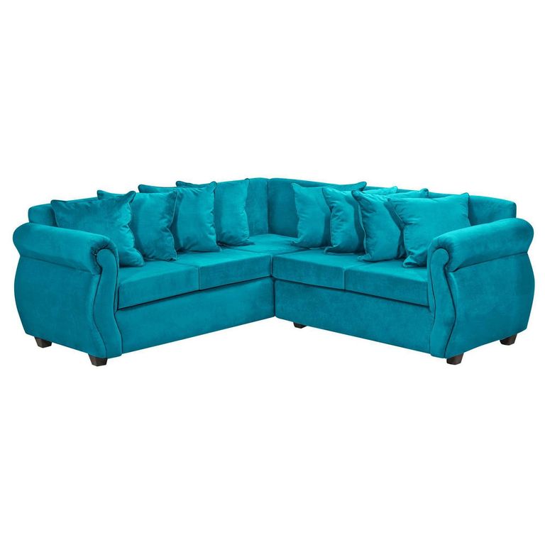 Sofá Seccional 5 Cuerpos Violeta 216X86X81 cm Felpa