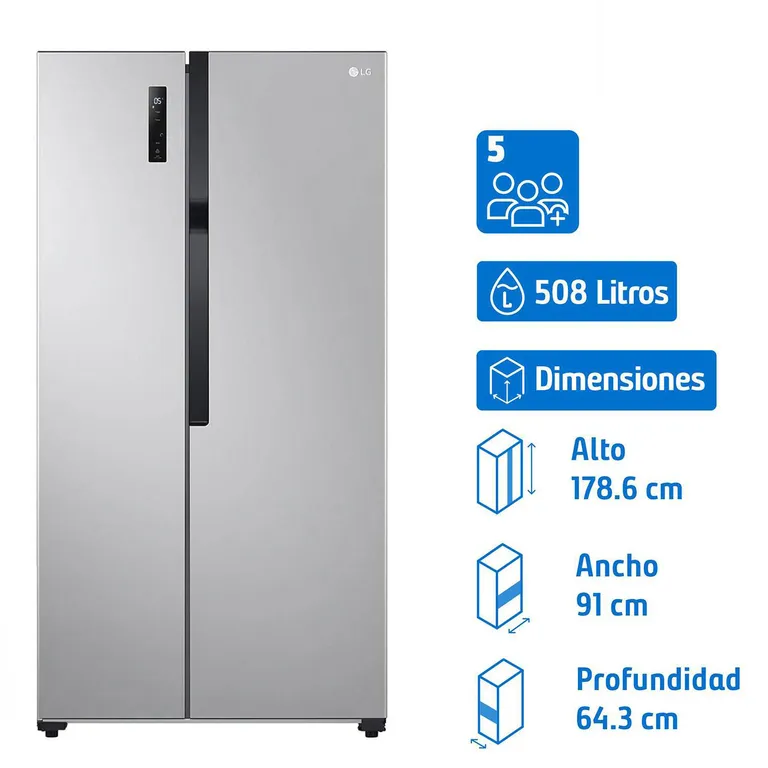 Refrigerador Side by Side No Frost 509 Litros Inox GS51MPP