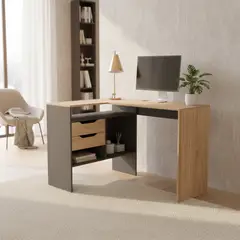 CIC - Escritorio en L Esquinero Milán Gris/Olmo 115x80x45 cm