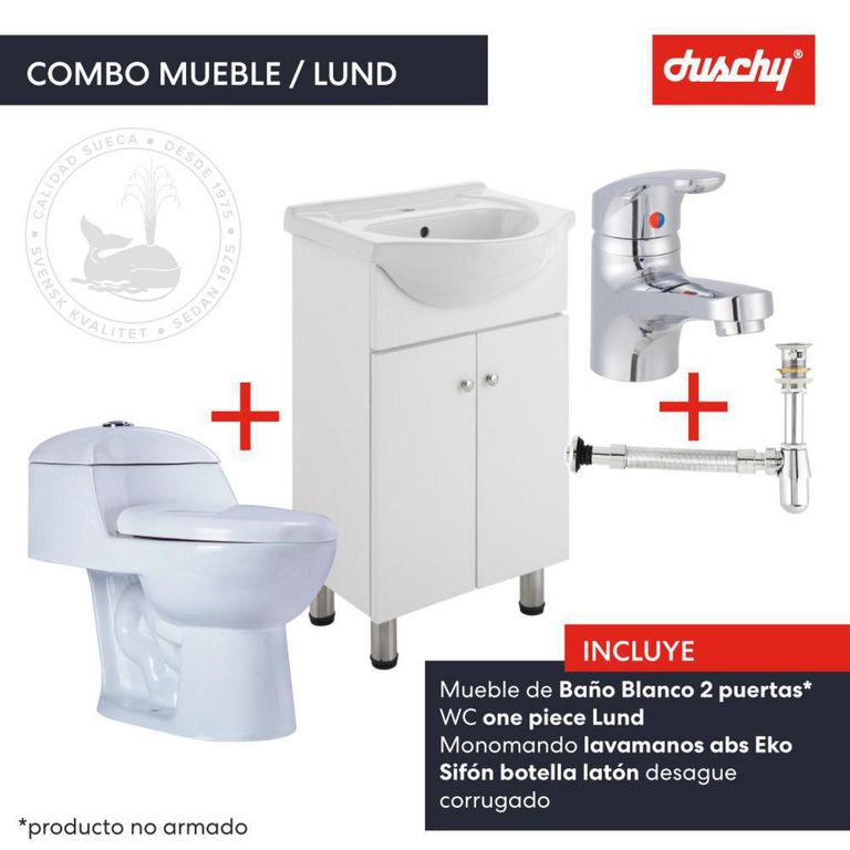 Combo Mueble Blanco + Sanitario