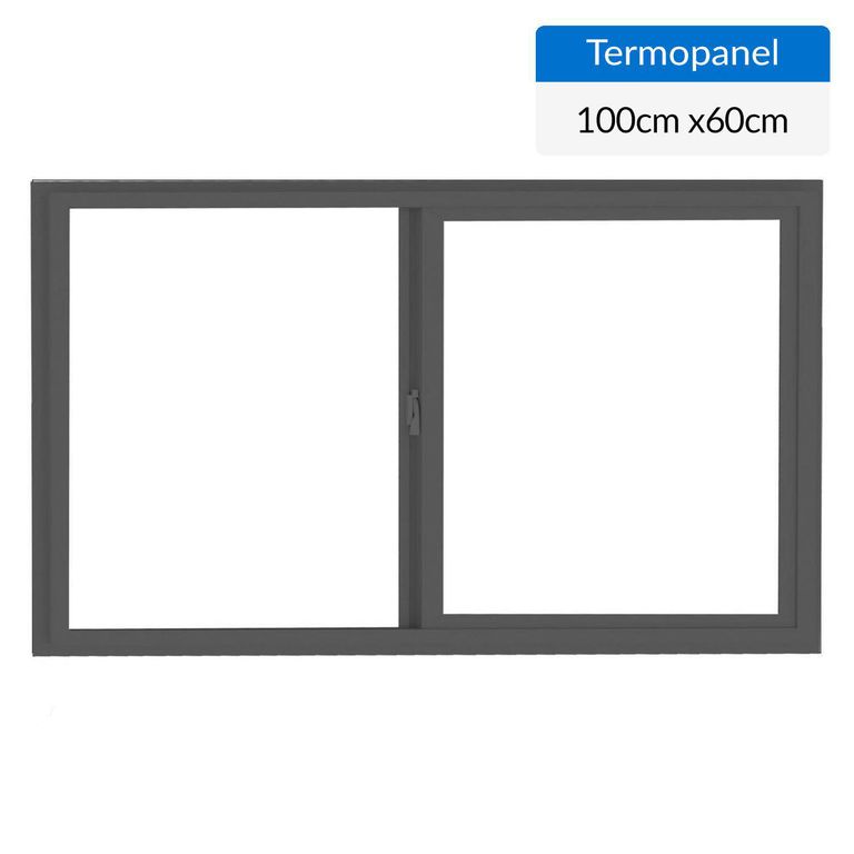 Ventana termopanel aluminio 100x60 cm antracita corredera