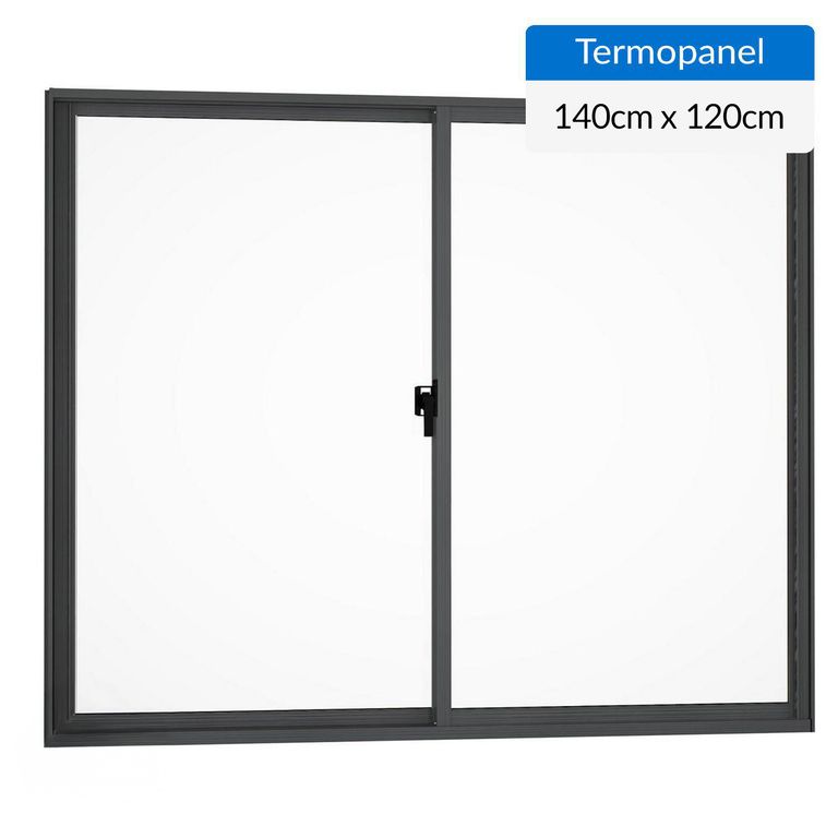 Ventana termopanel aluminio 140x120 cm antracita corredera