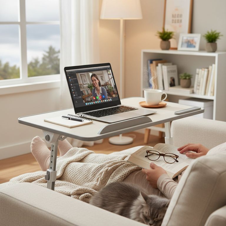 Mesa ergonómica multipropósito con ventilador
