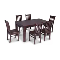 CIC - Juego de Comedor Ñuble 6 Sillas Mesa Rectangular 95x78x160 cm Café