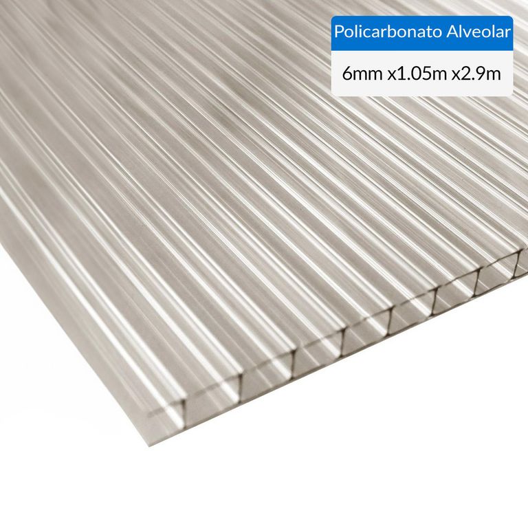 Plancha Policarbonato Alveolar 0.6 cm 105x290 cm Bronce
