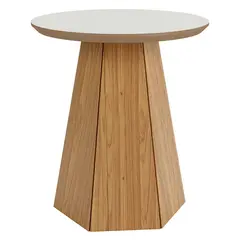 DECOCASA - Mesa Lateral TB606 Off White Castaño