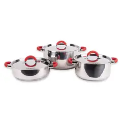 DORAL - Batería de Cocina 6 Piezas Acero inoxidable Nizza Gris
