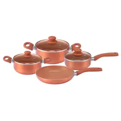 DORAL - Batería de cocina aluminio/titanio 7 piezas