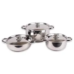 DORAL - Batería de Cocina 6 Piezas Acero inoxidable Malaga Gris