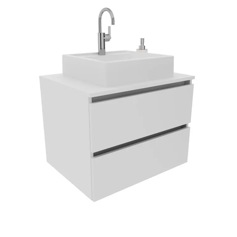 Mueble baño aéreo con 2 cajones Blanco incluye lavamanos BN3607.0001