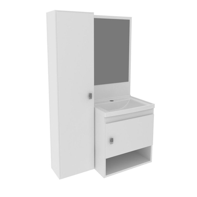 Mueble baño aéreo con 2 puertas Blanco con lavamanos BN3631.0001C