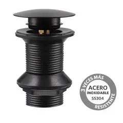 STRETTO - Desague Lavamanos Negro Matte SS304 Pop UP 1 1/4" s/Reb s/Cola