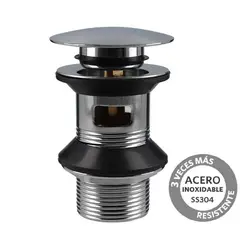 STRETTO - Desague Lavamanos SS304 Pop UP 1 1/4" c/Reb s/Cola