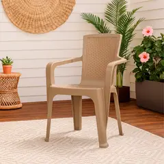 JUST HOME COLLECTION - Silla para Terraza Polipropileno Manu Taupe 83.8x53.5x55.2 cm