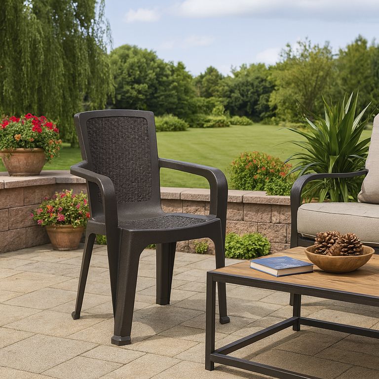 Silla de terraza con brazo café
