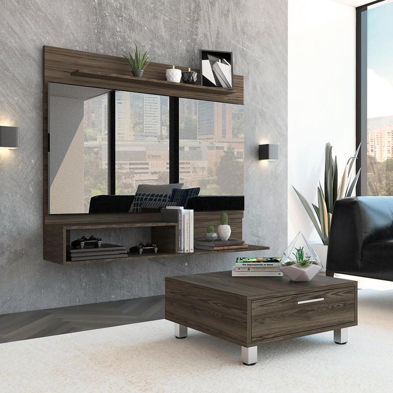 Panel Rack TV 55" 140x120x31.5 cm + Mesa de Centro Beijing