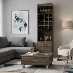 TUHOME - Combo Bar + Mesa de Centro Beijing Coñac