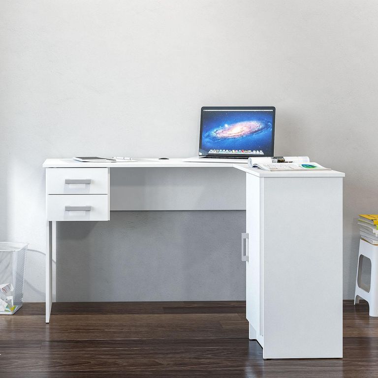 Escritorio en L Esquinero Barcelona Blanco 106x75.5x125.5 cm
