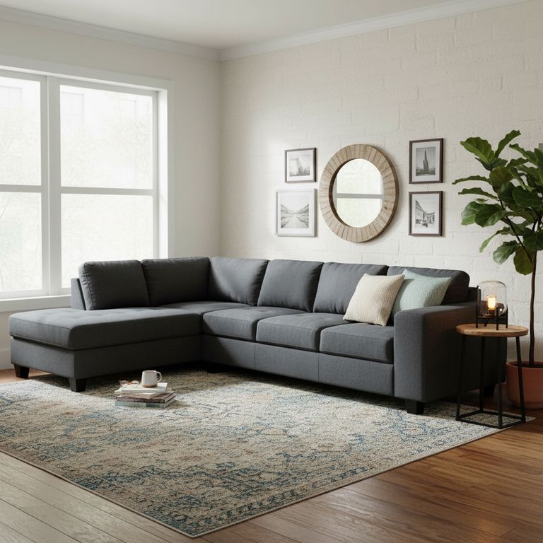 Sofá Seccional 5 cuerpos Tamesis 313x86x212 cm Gris