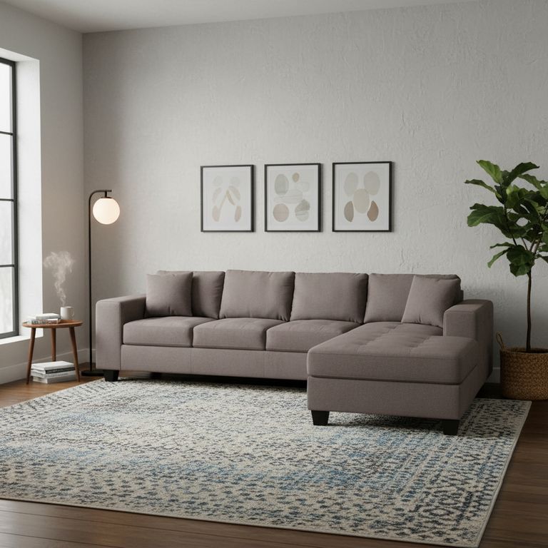 Sofá Seccional 5 cuerpos Tamesis 313x86x212 cm Gris