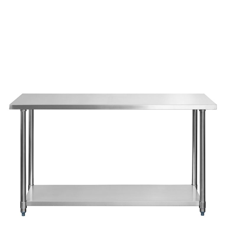 Meson de trabajo Central con repisa inferior Eco 60x150 cm de Acero Inoxidable Inox
