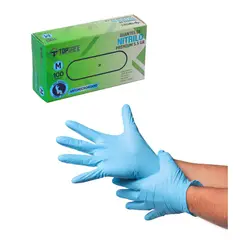 TOPSAFE - Guante Alto Riesgo de Nitrilo L Azul