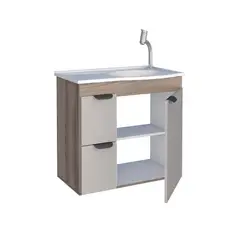 VEKKAHOME - Vanitorio Aéreo Margarida Café 64x57x36 cm