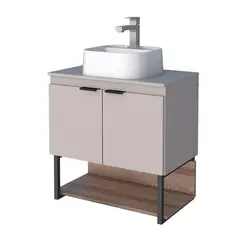 VEKKAHOME - Vanitorio Salvia Beige 60x38x36 cm