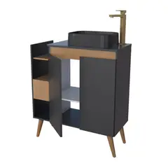 VEKKAHOME - Vanitorio Lotus Negro 80x90x37 cm