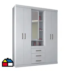 ONESSTA - Clóset 5 Puerta(s) 3 Cajón(es) 10 Repisa(s) 159.3x200x46.3 cm Blanco